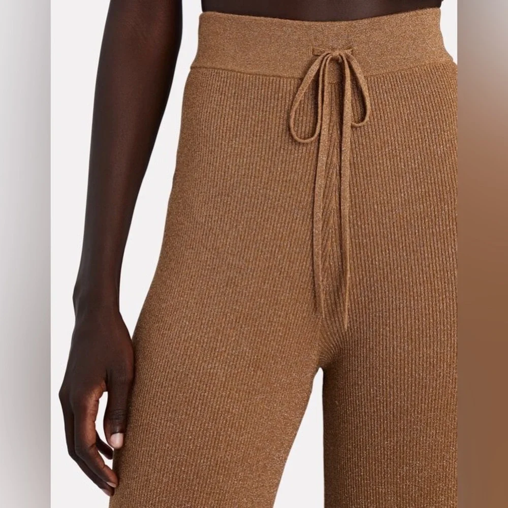A.L.C. Quentin Knit Wide-Leg Pants in Metallic/Brown, Size XS - Picture 5 of 13
